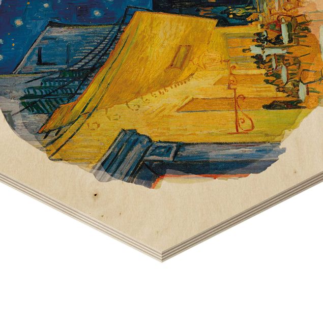 Hexagons houten schilderijen WaterColours - Vincent Van Gogh - Cafe Terrace In Arles