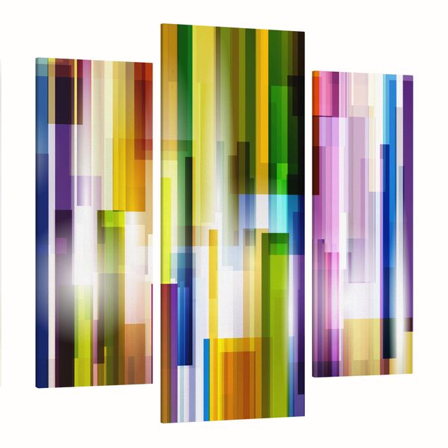 Canvas schilderijen - 3-delig Rainbow Cubes
