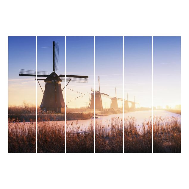 Schuifgordijnen Windmills Of Kinderdijk