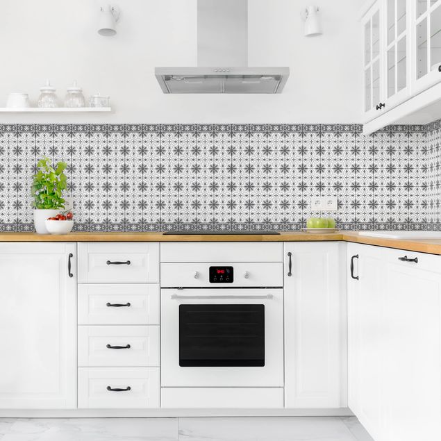 Achterkant keuken Geometrical Tile Mix Cross Grey