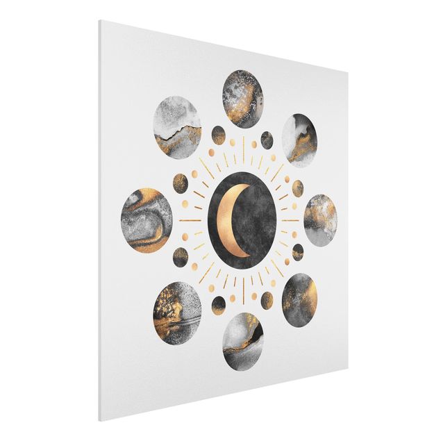 Forex schilderijen Moon Phases Abstract Gold