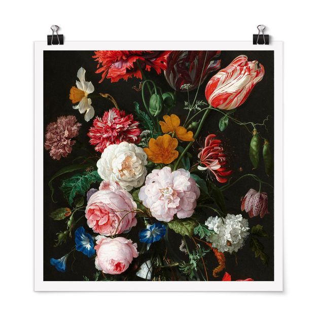 Posters Jan Davidsz De Heem - Still Life With Flowers In A Glass Vase