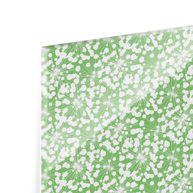 Spatscherm keuken Natural Pattern Dandelion With Dots In Front Of Green