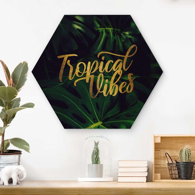 Hexagons houten schilderijen Jungle - Tropical Vibes