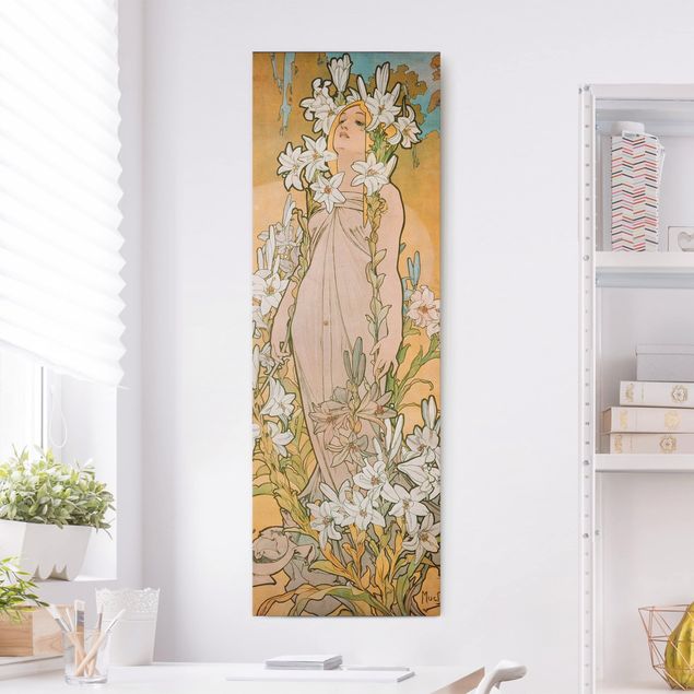 Canvas schilderijen Alfons Mucha - The Lily