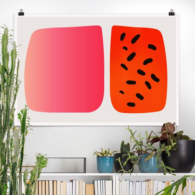 Posters Abstract Shapes - Melon And Pink