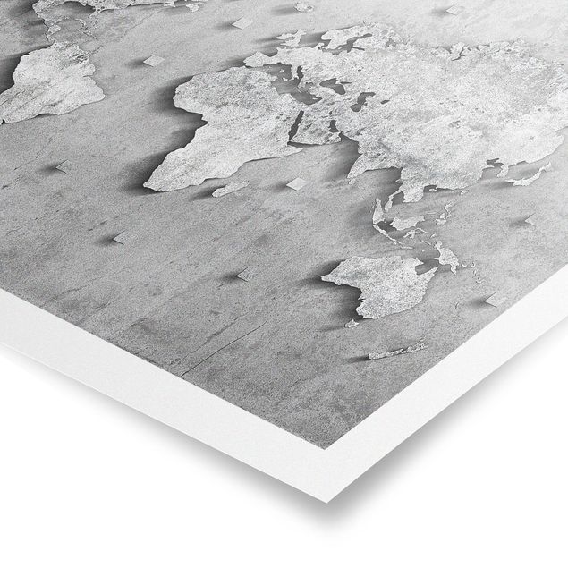 Posters Concrete World Map