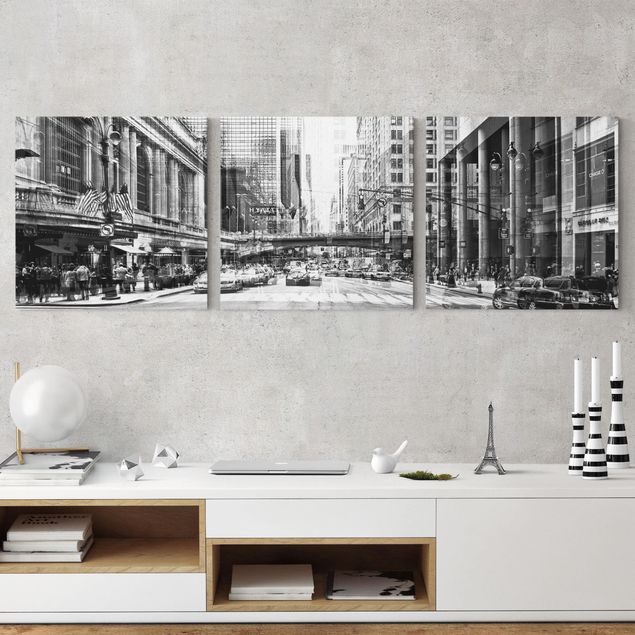 Canvas schilderijen - 3-delig NYC Urban Black And White