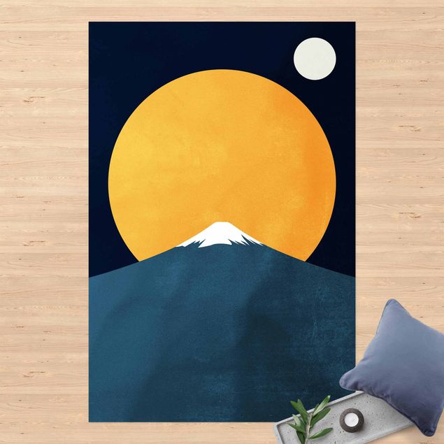 Balkonkleden Sun, Moon And Mountain