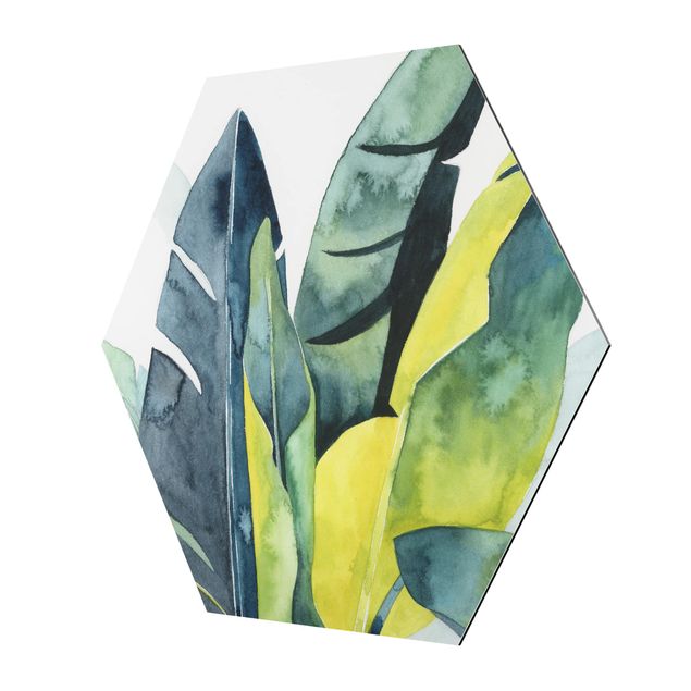 Hexagons Aluminium Dibond schilderijen Tropical Foliage - Banana