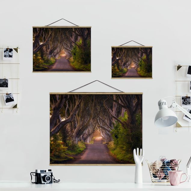 Stoffen schilderij met posterlijst Tunnel Of Trees