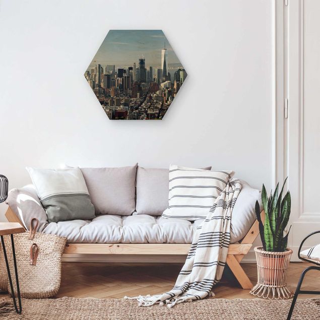 Hexagons houten schilderijen View From Empire State Building