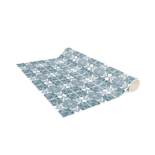 tapijt modern Tile Pattern Lisbon Pigeon Blue