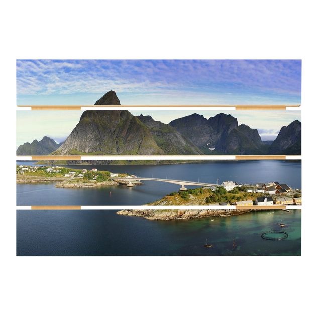 Houten schilderijen op plank Nordic paradise
