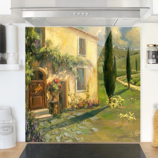 Spatscherm keuken Italian Landscape - Cypress