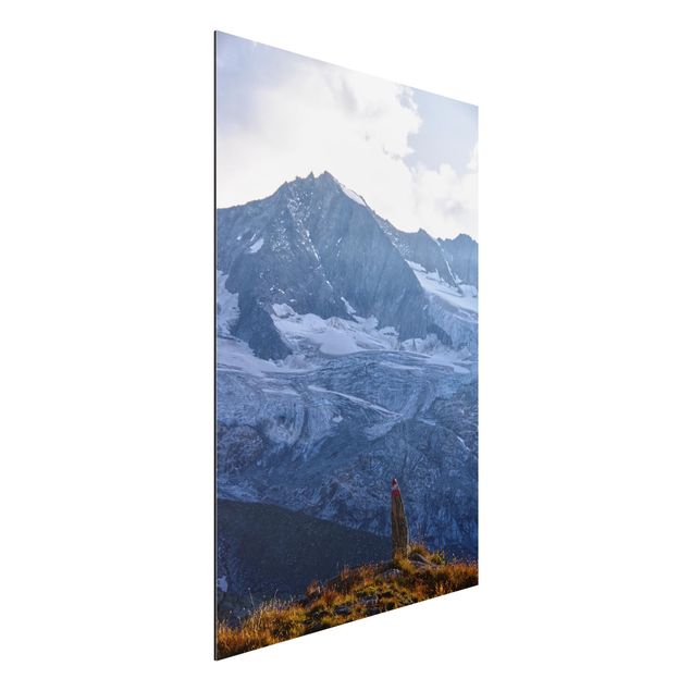 Aluminium Dibond schilderijen Marked Path In The Alps
