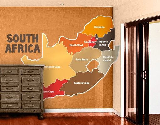 Muurstickers steden en skylines multicoloured no.TA68 South Africa Regions