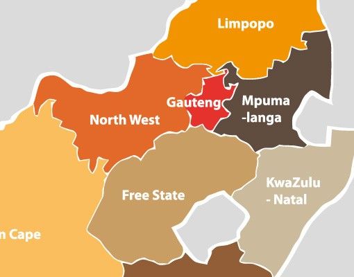Muurstickers multicoloured no.TA68 South Africa Regions