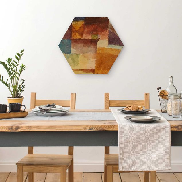 Hexagons houten schilderijen Paul Klee - In the Wasteland