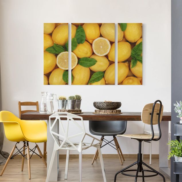 Canvas schilderijen - 3-delig Juicy lemons