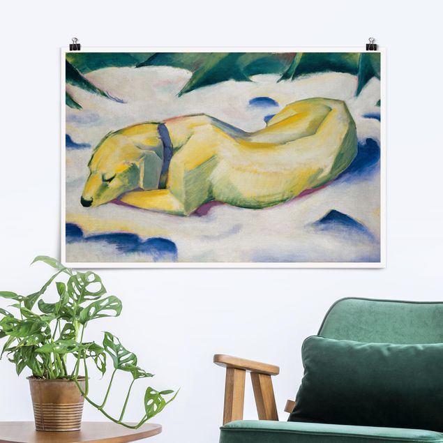 Posters Franz Marc - Lying Dog