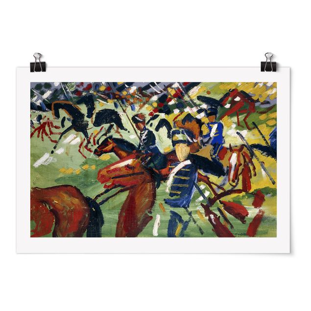 Posters August Macke - Hussars On A Sortie