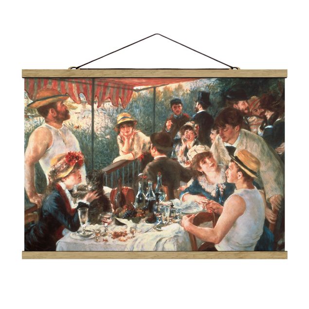 Stoffen schilderij met posterlijst Auguste Renoir - Luncheon Of The Boating Party