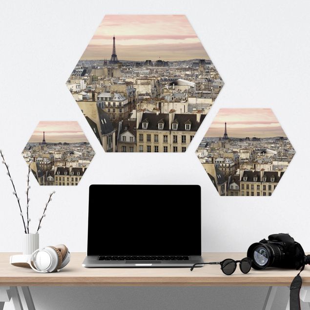 Hexagons Forex schilderijen Paris Up Close