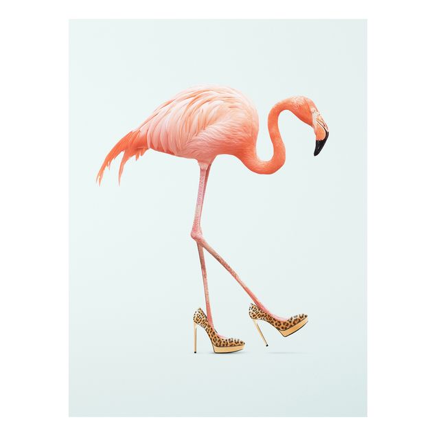 Forex schilderijen Flamingo With High Heels