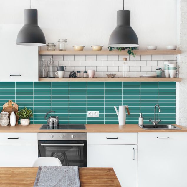 Achterwand voor keuken eenkleurig Metro Tiles - Turquoise
