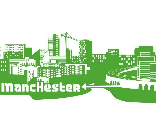 Muurstickers steden en skylines No.FB48 Manchester Skyline XXL