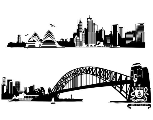 Muurstickers stadsnamen No.FB50 Sydney Skyline XXL