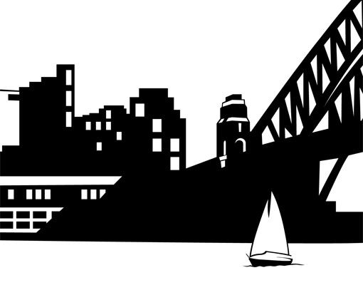 Muurstickers steden en skylines No.FB50 Sydney Skyline XXL
