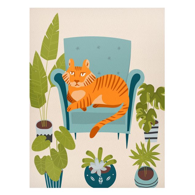 Magneetborden Domestic Mini Tiger Illustration