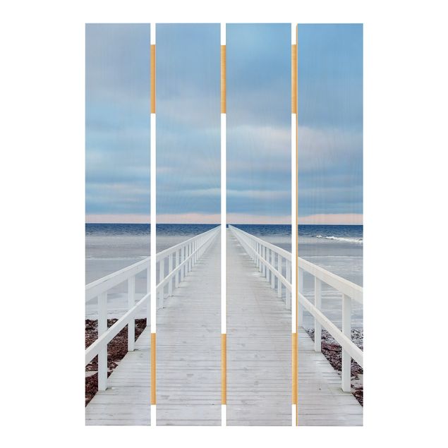 Houten schilderijen op plank Bridge In Sweden