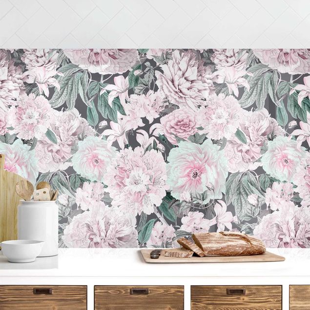 Achterwand voor keuken bloemen Nostalgic Peonies In Pastel Pink II