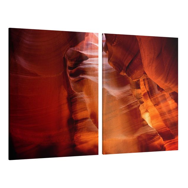 Canvas schilderijen - 2-delig  Light Beam In Antelope Canyon
