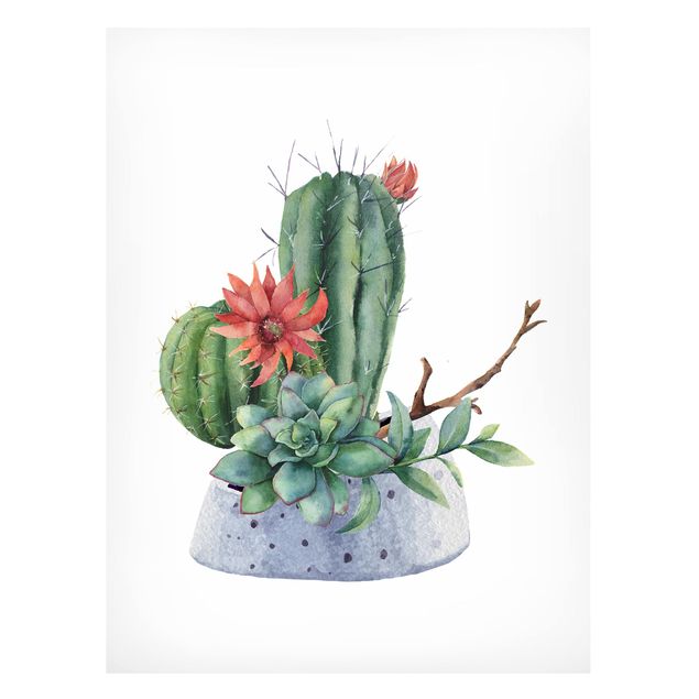 Magneetborden Watercolour Cacti Illustration