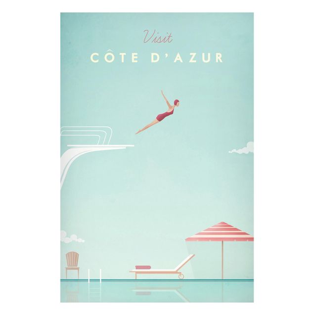 Magneetborden Travel Poster - Côte D'Azur
