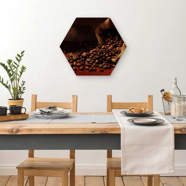 Hexagons houten schilderijen Dulcet Coffee