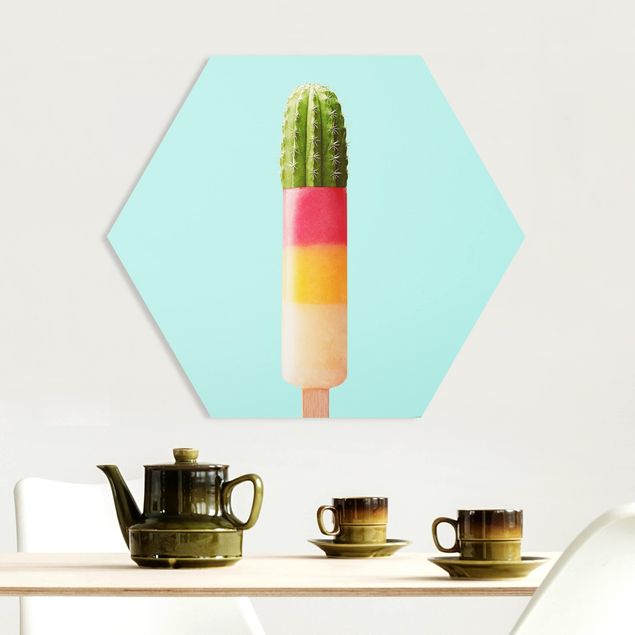 Hexagons Forex schilderijen Popsicle With Cactus