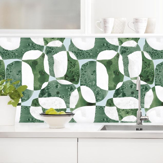 Achterwand voor keuken patroon Living Stones Pattern In Green