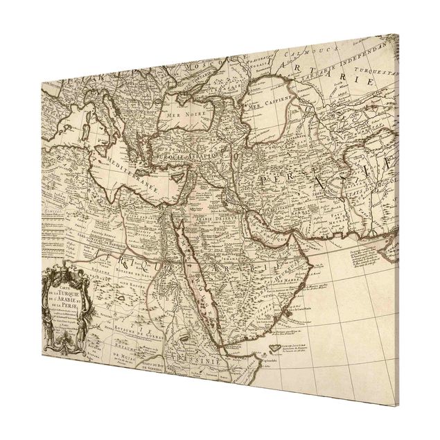Magneetborden Vintage Map The Middle East
