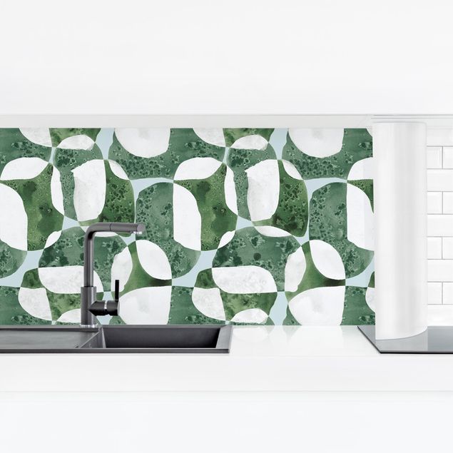 Achterwand voor keuken Living Stones Pattern In Green