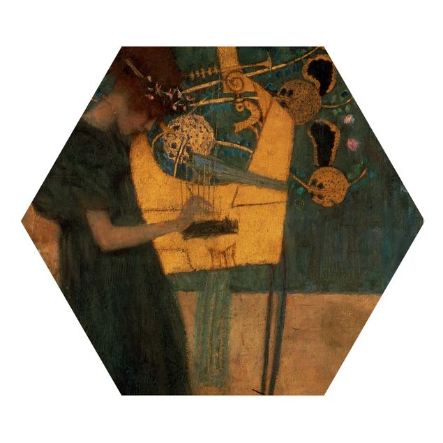 Hexagons houten schilderijen Gustav Klimt - Music