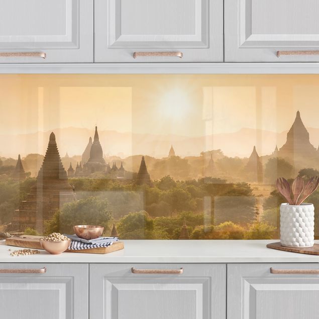 Achterwand voor keuken steden en skylines Sun Setting Over Bagan