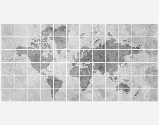 Tegelstickers Vintage World Map II