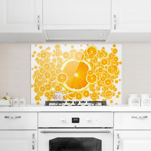 Spatscherm keuken Retro Orange Pattern