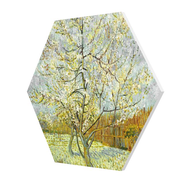 Hexagons Forex schilderijen Vincent van Gogh - Flowering Peach Tree
