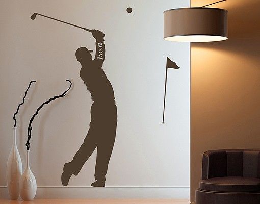 Muurstickers golf Wall Decal no.RS115 Customised text Golf